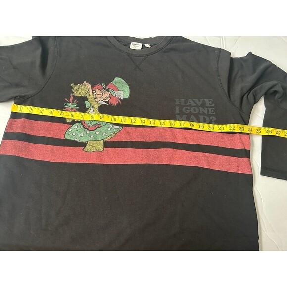 Disney Parks Forever x Junk Food Mad Hatter Lightweight Sweatshirt Adult L Black - Picture 8 of 9